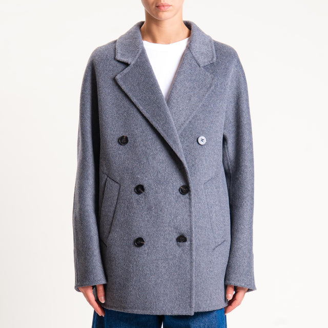 Vicolo-Cappotto hand made doppiopetto misto lana - grigio