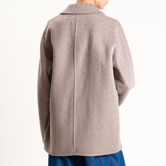 Vicolo-Cappotto hand made doppiopetto misto lana - taupe