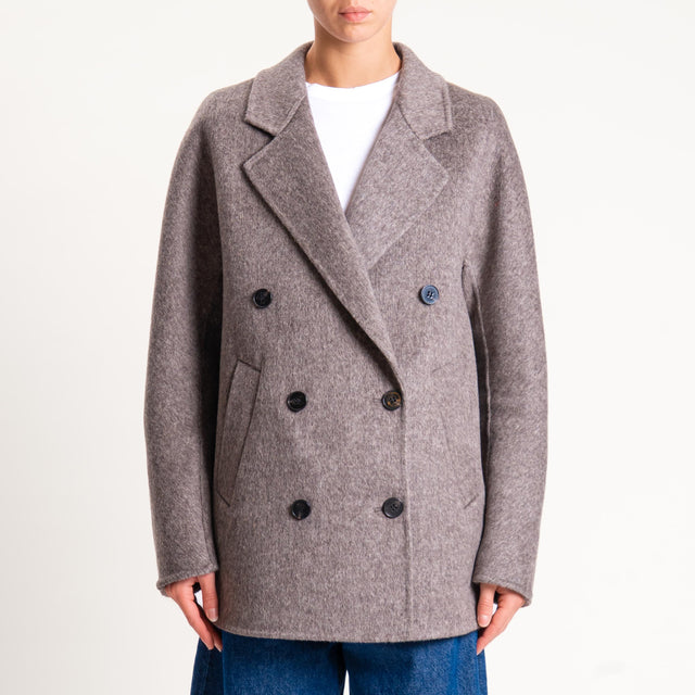 Vicolo-Cappotto hand made doppiopetto misto lana - tortora