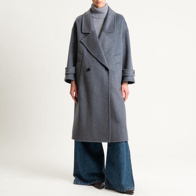Vicolo-Cappotto hand made doppiopetto misto lana - grigio