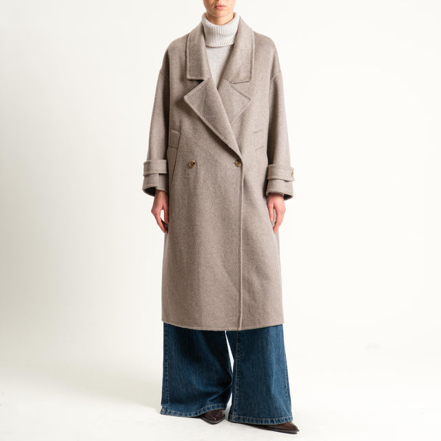 Vicolo-Cappotto hand made doppiopetto misto lana - taupe