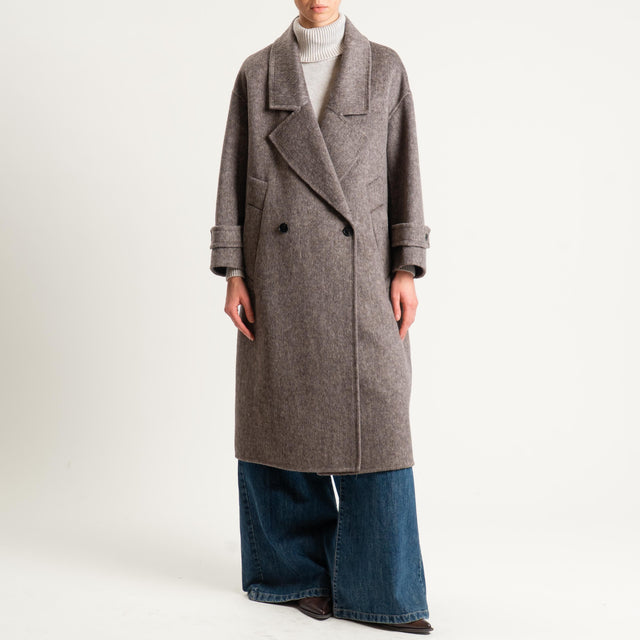 Vicolo-Cappotto hand made doppiopetto misto lana - tortora