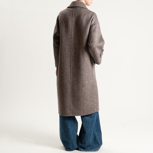 Vicolo-Cappotto hand made doppiopetto misto lana - tortora