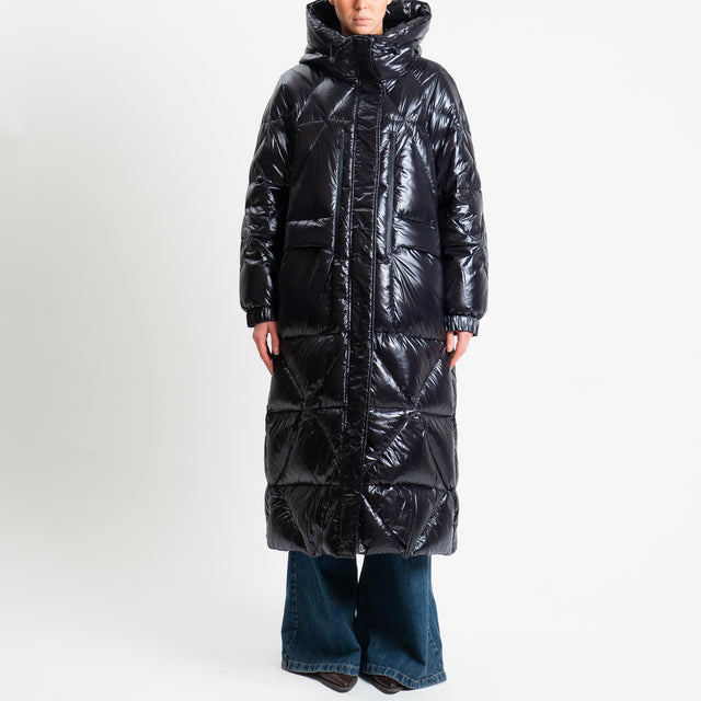 Vicolo-Piumino lungo con cappuccio - nero