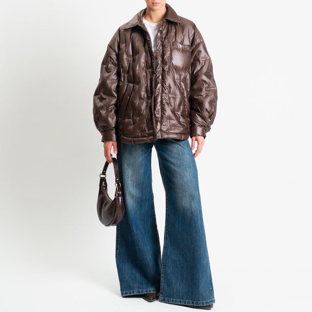 Vicolo-Piumino over con tasche - moro