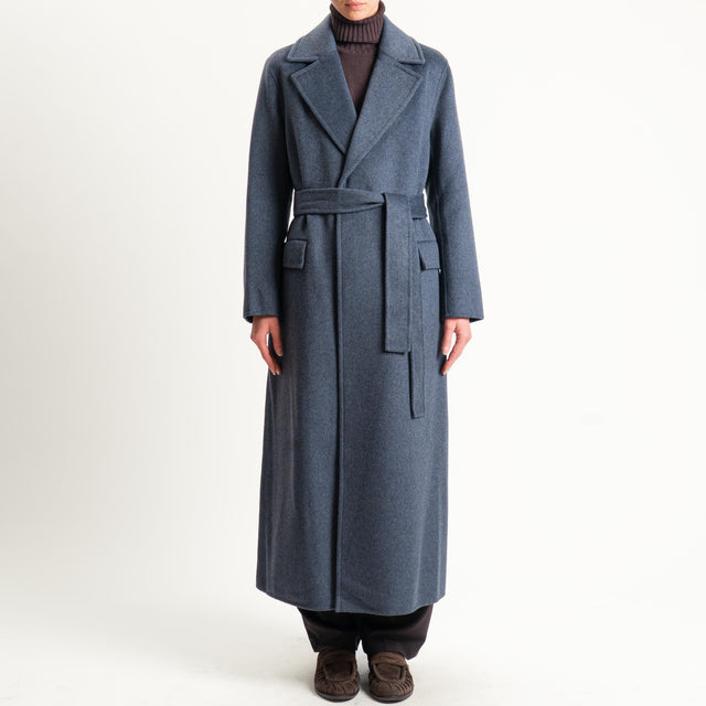 Vicolo-Cappotto hand made misto lana con cintura - antracite