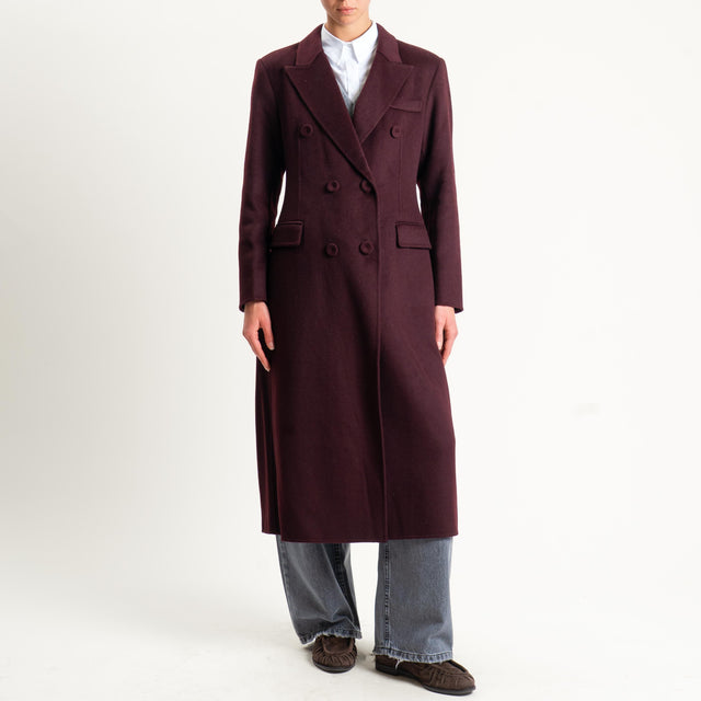 Vicolo-Cappotto hand made doppiopetto misto lana - vino