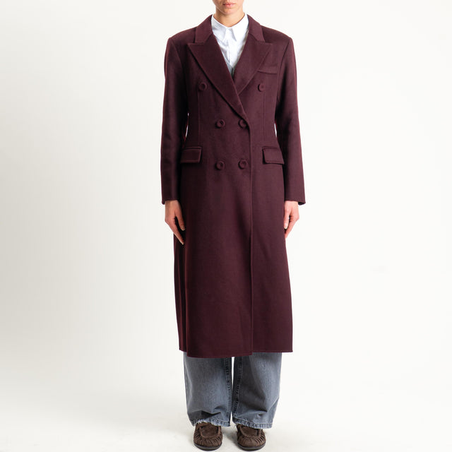 Vicolo-Cappotto hand made doppiopetto misto lana - vino