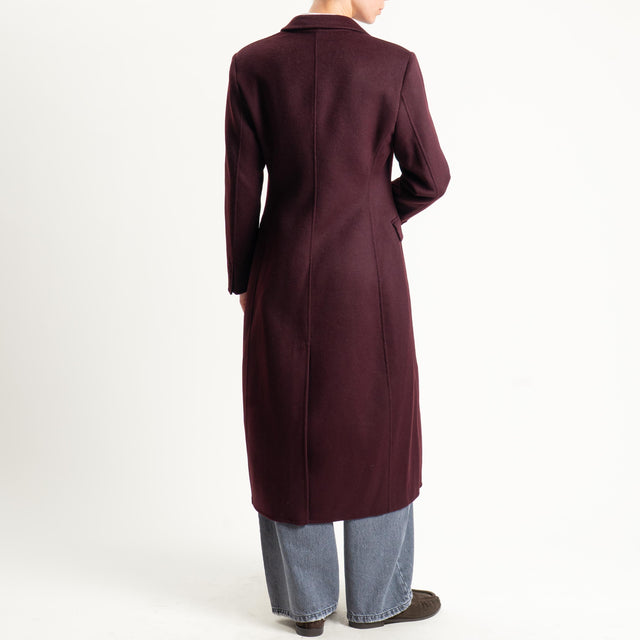 Vicolo-Cappotto hand made doppiopetto misto lana - vino