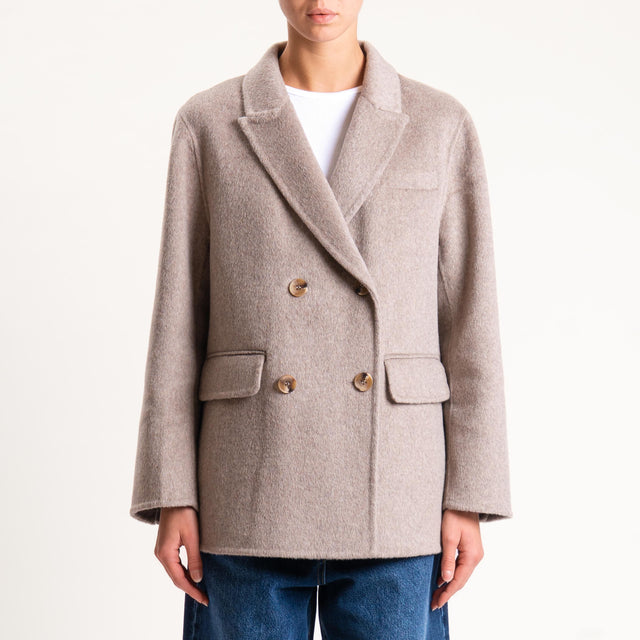 Vicolo-Giacca hand made doppiopetto misto lana - taupe