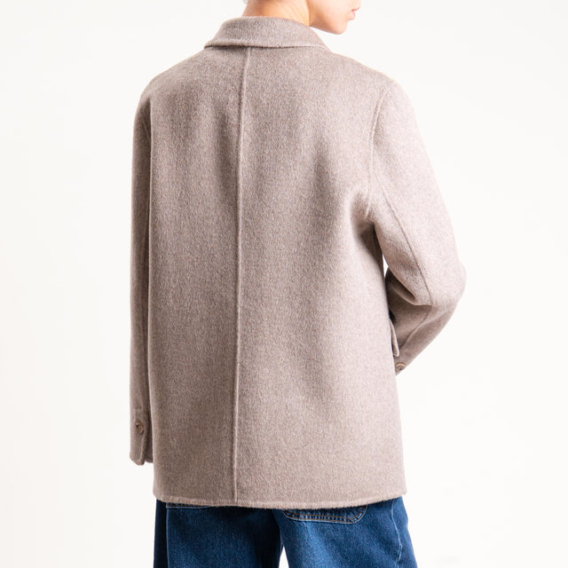 Vicolo-Giacca hand made doppiopetto misto lana - taupe