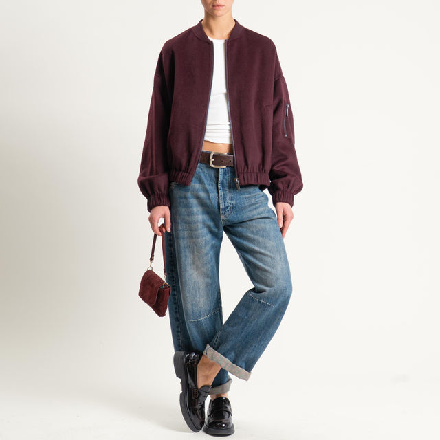 Vicolo- Bomber in velour - Bordeaux