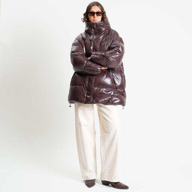 Vicolo-Piumino over con cappuccio - moro