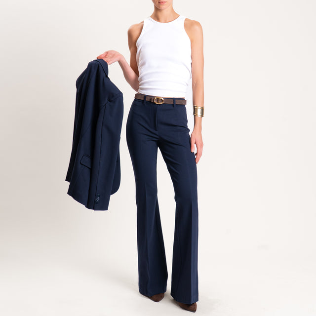 Vicolo-Pantalone punto milano bootcut - blu
