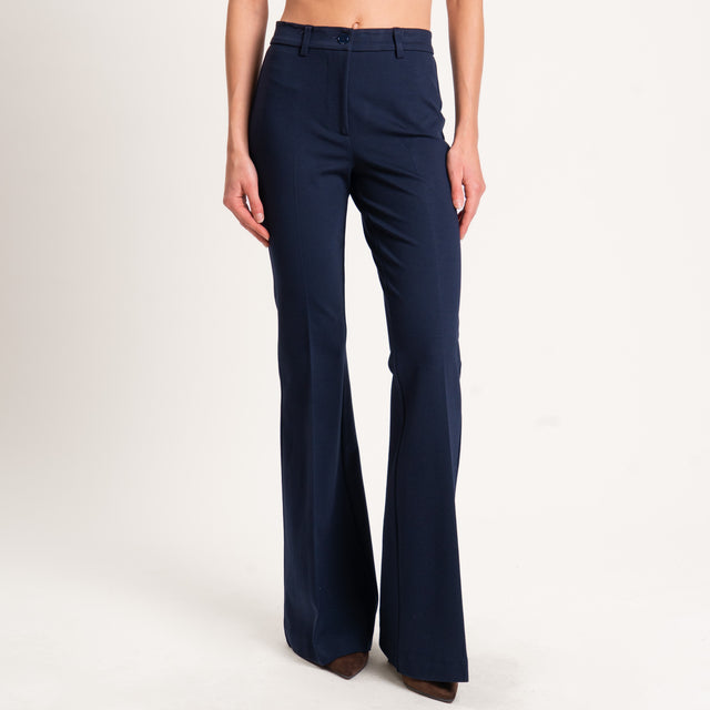 Vicolo-Pantalone punto milano bootcut - blu