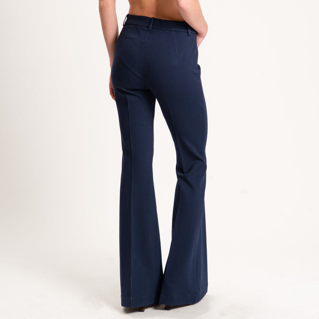 Vicolo-Pantalone punto milano bootcut - blu