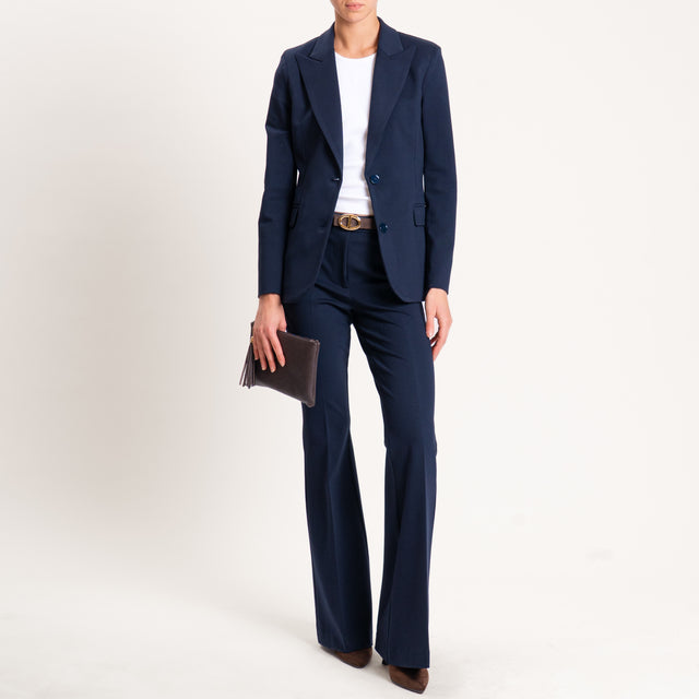 Vicolo-Pantalone punto milano bootcut - blu