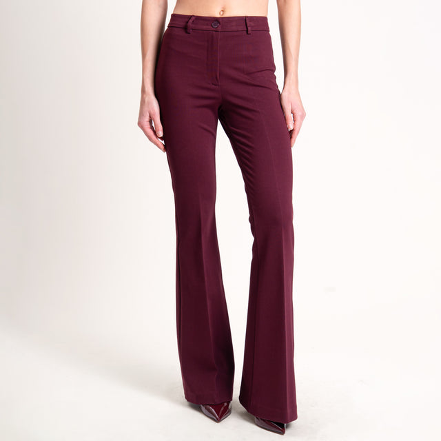Vicolo-Pantalone punto milano bootcut - Bordeaux
