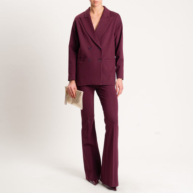 Vicolo-Pantalone punto milano bootcut - Bordeaux