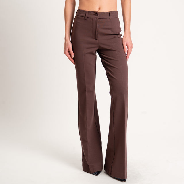 Vicolo-Pantalone punto milano bootcut - moro