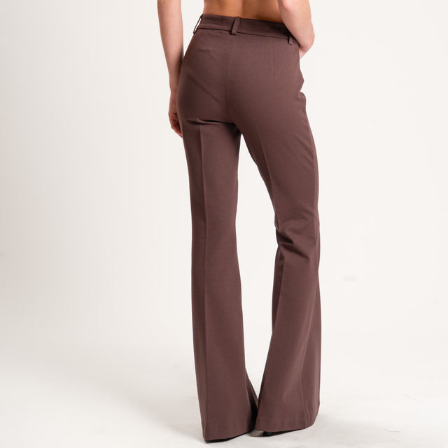 Vicolo-Pantalone punto milano bootcut - moro