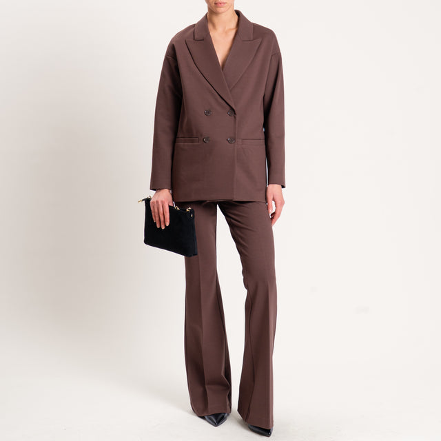 Vicolo-Pantalone punto milano bootcut - moro