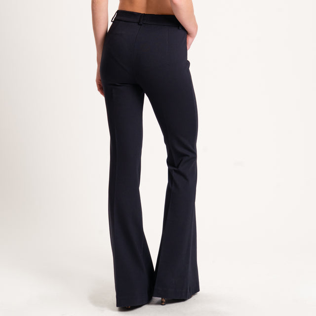 Vicolo-Pantalone punto milano bootcut - nero