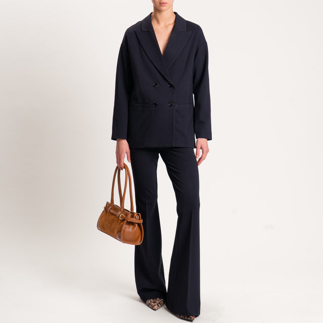 Vicolo-Pantalone punto milano bootcut - nero