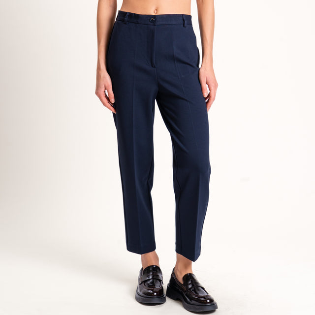 Vicolo-Pantalone punto milano con elastico dietro - blu