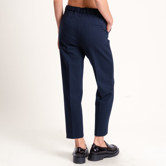 Vicolo-Pantalone punto milano con elastico dietro - blu