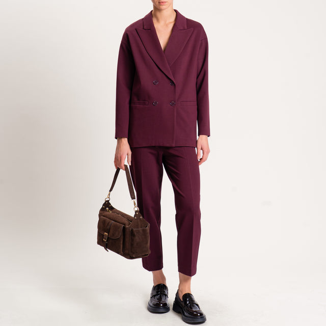 Vicolo-Pantalone punto milano con elastico dietro - Bordeaux