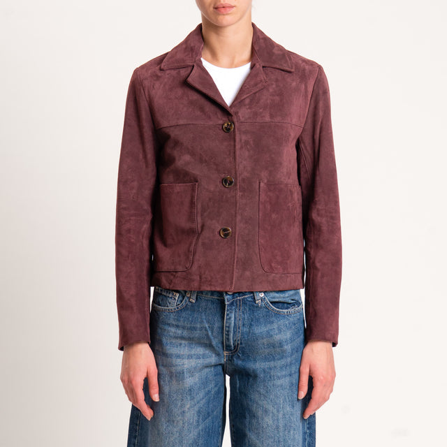 Vicolo-Giacca scamosciata 100% genuine leather - Bordeaux