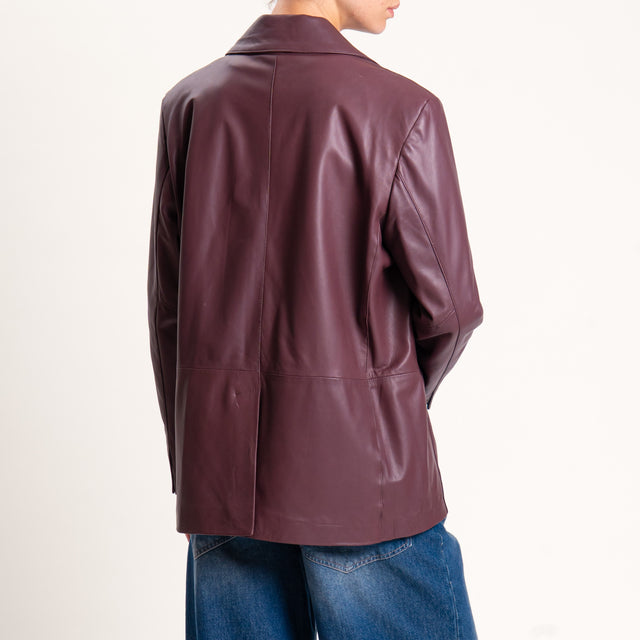Vicolo-Giacca 100% genuine leather oversize - Bordeaux