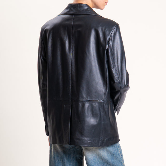 Vicolo-Giacca 100% genuine leather oversize - nero