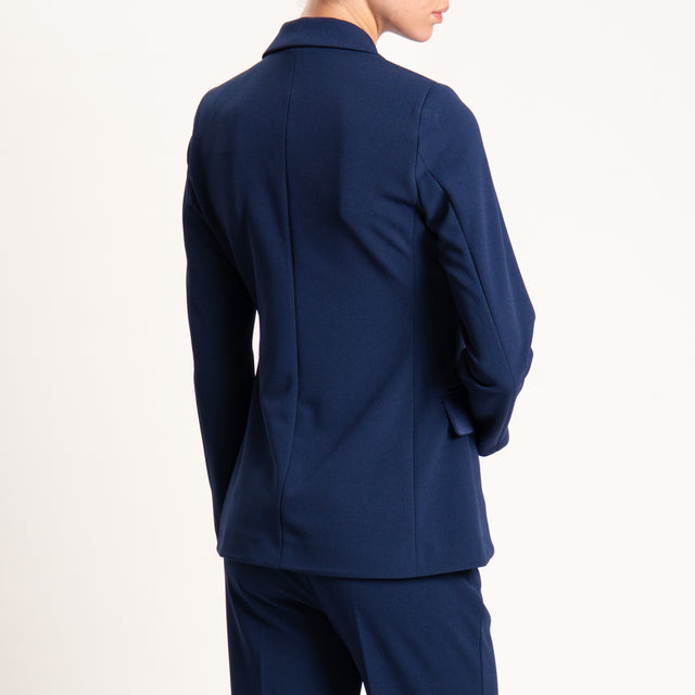 Vicolo-Giacca crêpe collo reverse - blu