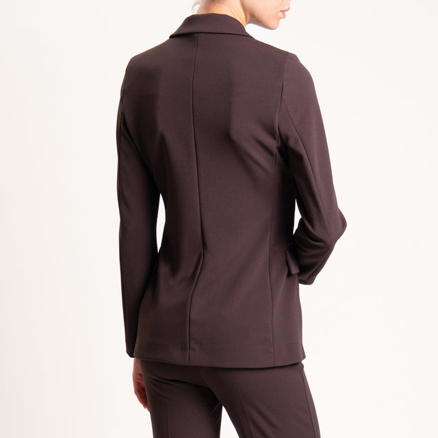 Vicolo-Giacca crêpe collo reverse - moro