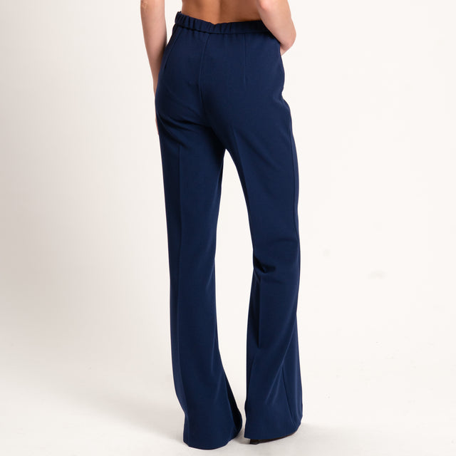 Vicolo-Pantalone crêpe bootcut elasticizzato - blu
