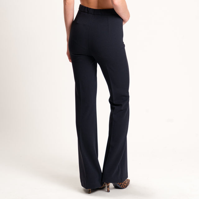 Vicolo-Pantalone crêpe bootcut elasticizzato - nero
