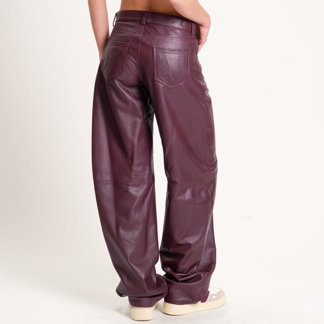 Vicolo-Pantalone 100% genuine leather 5 tasche - Bordeaux