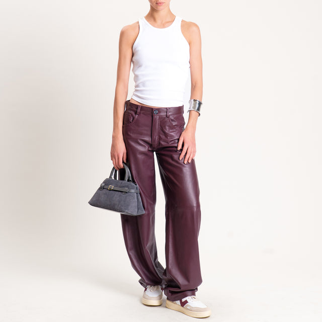 Vicolo-Pantalone 100% genuine leather 5 tasche - Bordeaux