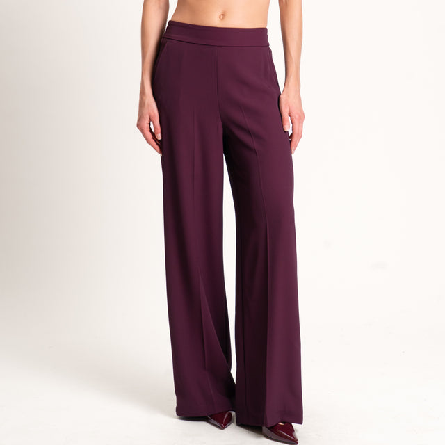 Vicolo-Pantalone tessuto fluido elastico dietro - Bordeaux
