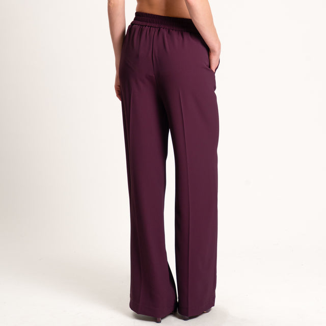 Vicolo-Pantalone tessuto fluido elastico dietro - Bordeaux