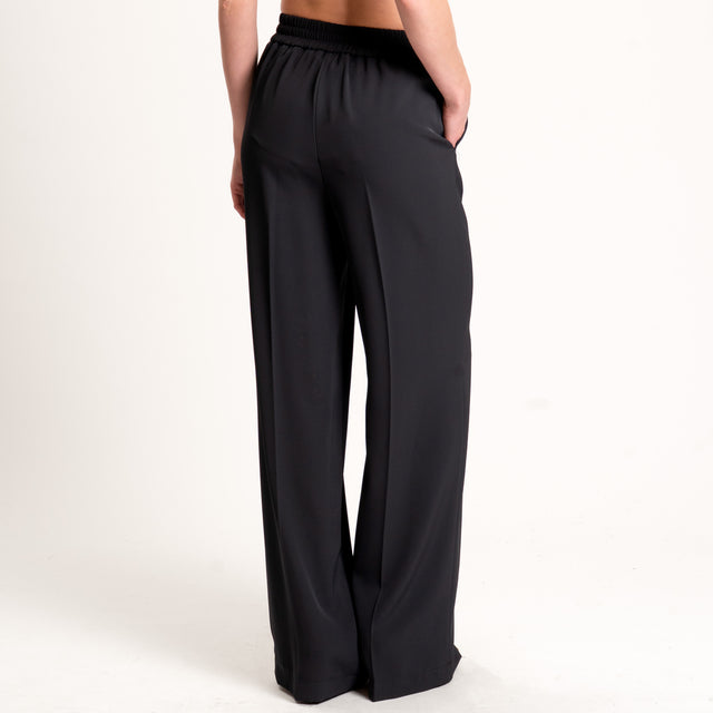 Vicolo-Pantalone tessuto fluido elastico dietro - nero