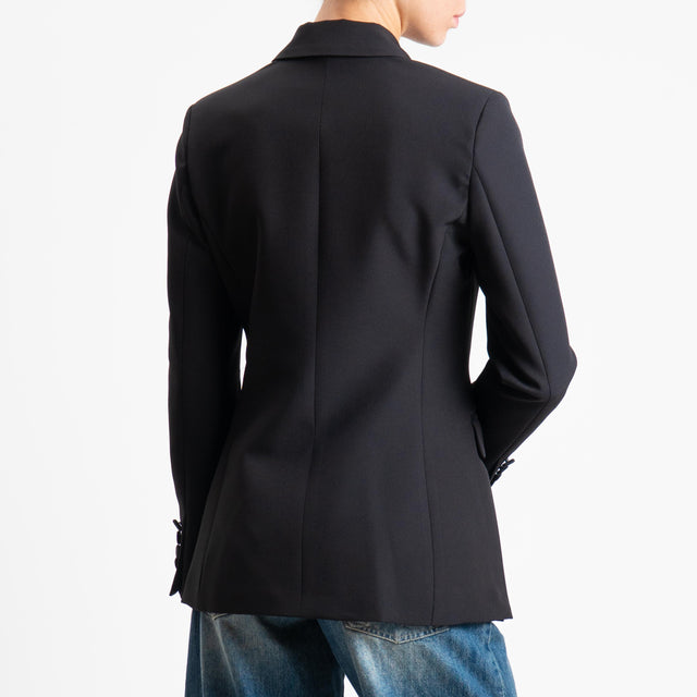 Vicolo-Giacca doppiopetto con reverse in raso - nero