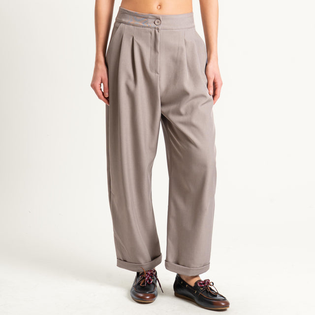 Vicolo- Pantalone con pinces - sabbia