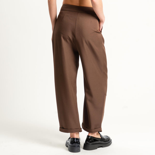 Vicolo- Pantalone con pinces - cioccolato