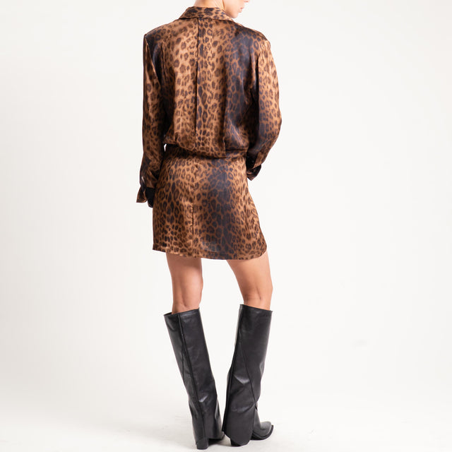 Vicolo-Abito animalier con spalline - beige/nero