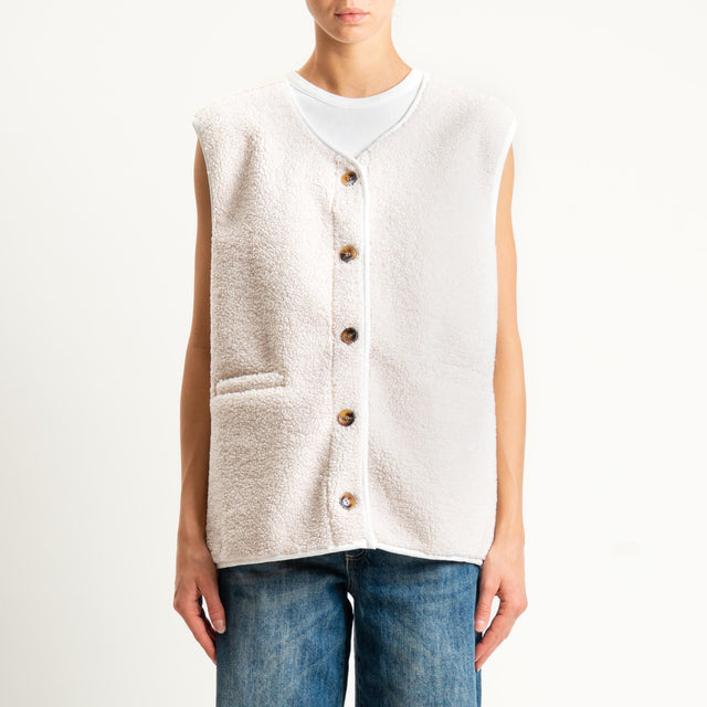 Vicolo-Gilet teddy - latte