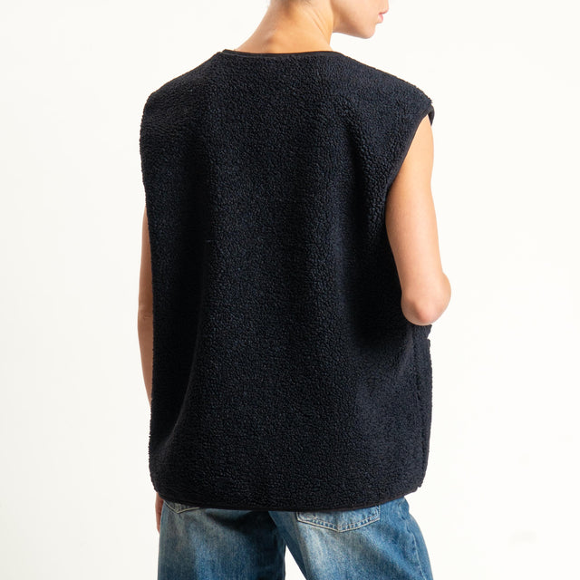 Vicolo-Gilet teddy - nero