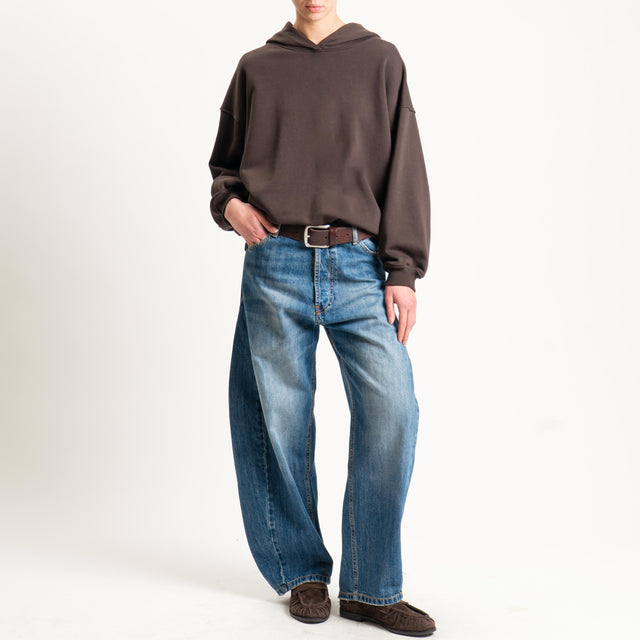 Vicolo-Felpa con cappuccio - moro